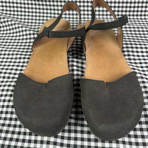 Dansko Rowan Black Brown Nubuck Leather Mary Jane Flat Shoe Womens EU 38 / US 8 - Picture 2 of 5